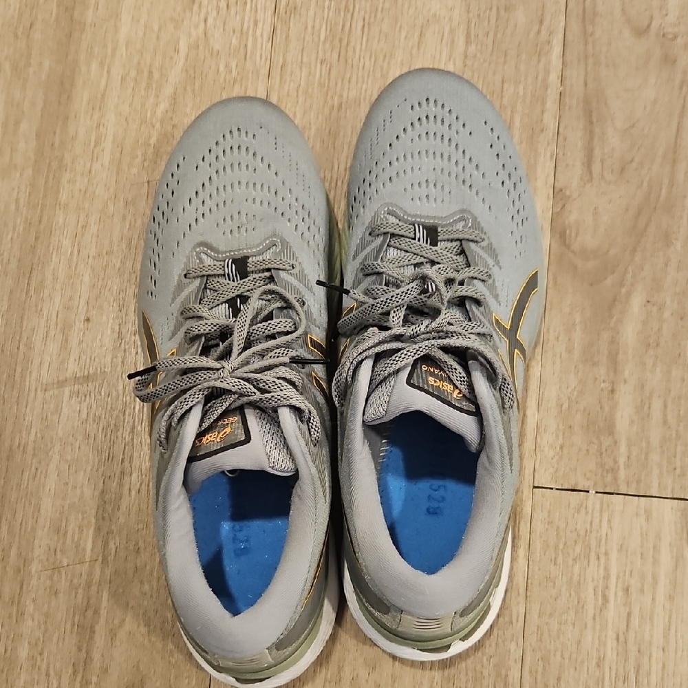Asics Men's Gray and Orange Athletic Shoes
